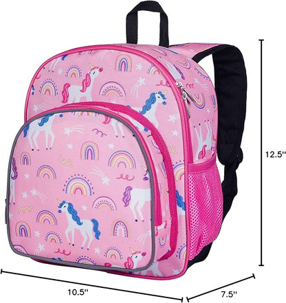 Wildkin 12-inch Kids Backpack – Padded, Adjustable, Ideal for Daycare & Travel - Rainbow Unicorns