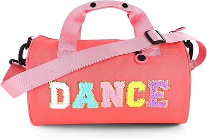 Dance Ballet Bag for Girls Sport Gym Duffle Bags Overnight Travel Bags Fun Dance Workout Duffel Bag Toddler Cute Bag for Dancers, Girls, Teens, Student Athletes