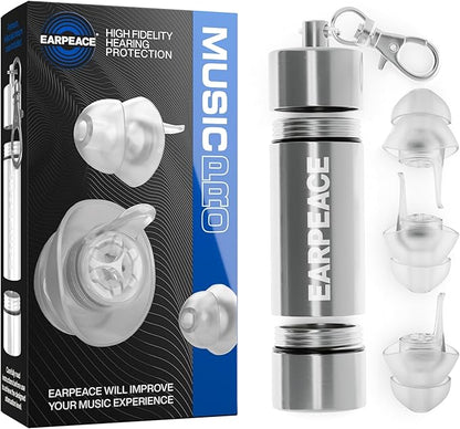 EARPEACE Music PRO - Concert Ear Plugs - Earplugs for Noise Reduction up to 20dB - High Fidelity Ear Plugs for Concerts, Musicians and Live Events - Reusable Earplugs - Includes Filter Set and Case