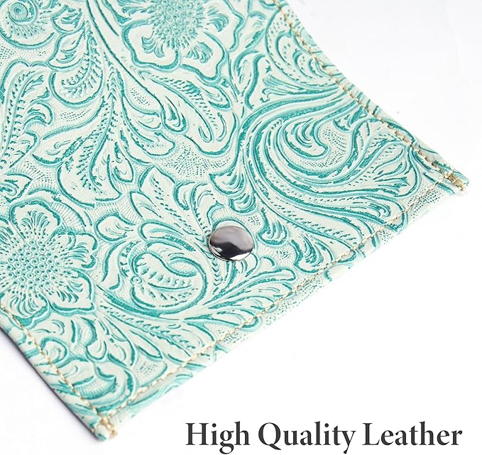 Pill Organizer,Haecsfl Weekly Travel Pill Case Box Medication Reminder Daily AM PM, Day Night 7 Compartments,for 4 Times A Day, 7 Days a Week-Includes Leather PU Carrying Case(1-Carved Green1)