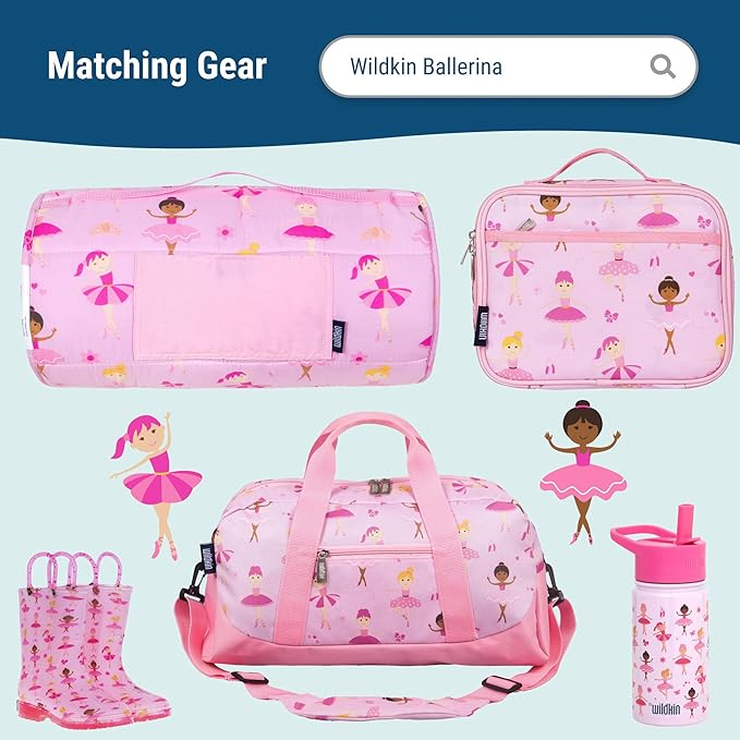 Wildkin 12-inch Kids Backpack – Padded, Adjustable, Ideal for Daycare & Travel - Ballerina