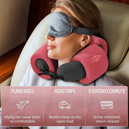 3-Ring Memory Foam Travel Neck Pillow It has obtained a Patent. The Three Rings can be movably Adjusted to Provide Flexible Support for The Neck, Head, and Other Areas.Peach Pink