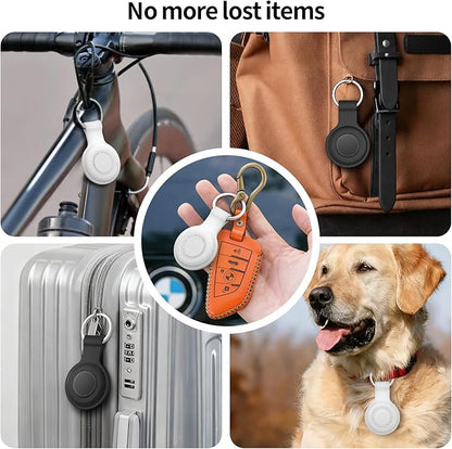 Tracker Tags 2 Pack, Bluetooth Smart Tag for Item Finder, Compatible with iOS Find My, Replaceable Battery & Long Battery Life, Item Locator for Keys, Luggage, Bags, Wallet with Key Chain