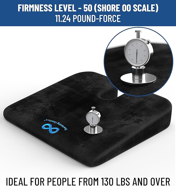 Everlasting Comfort Car Seat Cushion for Driving - Wedge Car Cushion for Office, Travel, Gaming Chair Memory Foam Driver Booster for Short People, Non-Slip, Washable Cover, Back & Sciatica Relief