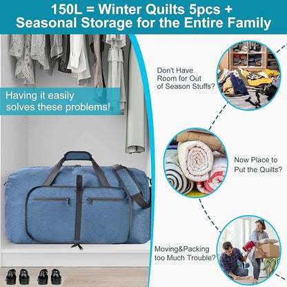 Felipe Varela Duffle Bag with Shoes Compartment and Adjustable Strap,Foldable Travel Duffel Bags for Men Women,Waterproof Duffel Bags