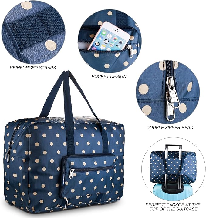F.FETIVIN Weekender Bag Carry On Travel Duffle Medium Overnight Bag for Women(Dream Blue)