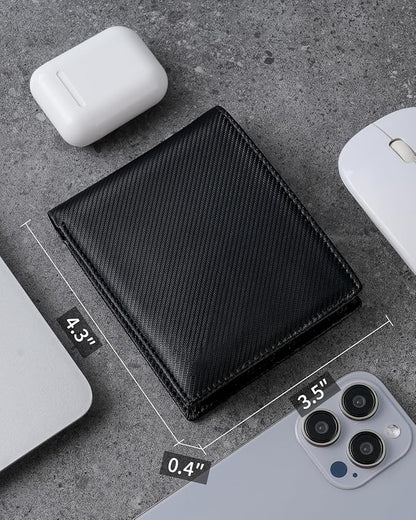 Mens Genuine Leather Bifold RFID Blocking Wallet with 14 Card Slots, ID Window & 2 Cash Pocket - Includes Gift Box