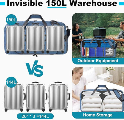 Felipe Varela Duffle Bag with Shoes Compartment and Adjustable Strap,Foldable Travel Duffel Bags for Men Women,Waterproof Duffel Bags