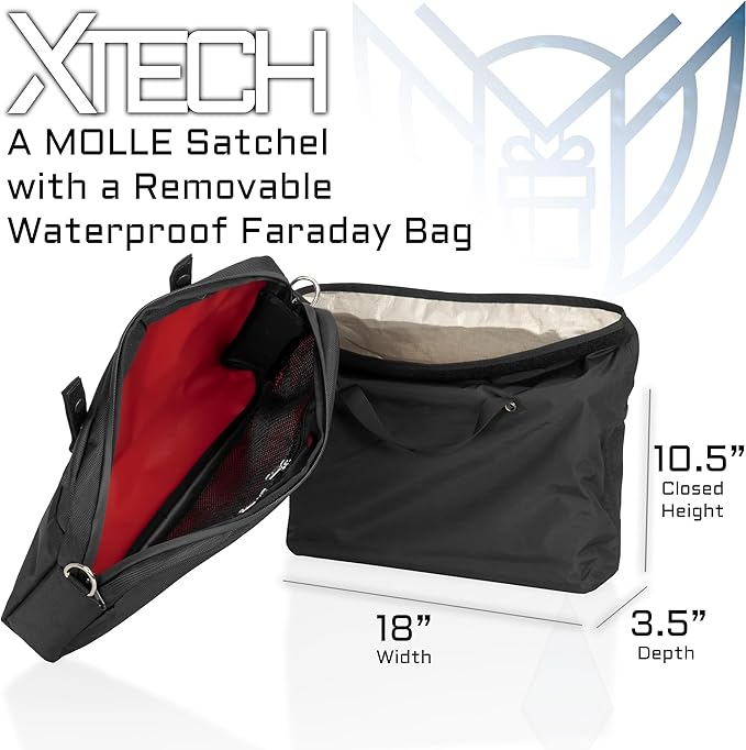 Xtreme Sight Line ~ Xecutive Transport Faraday Duffel Bag with Removable XTECH Pouch for Computer Towers and Other Large Electronics ~ Data Security ~ Shoulder Strap Included ~ Multicam Camo