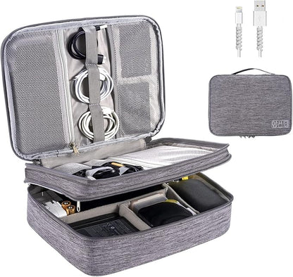 OrgaWise Electronics Organizer, Electronic Accessories Bag Travel Cable Organizer Three-Layer for iPad Mini, Kindle, Hard Drives, Cables, Chargers