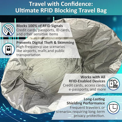 Faraday Bag for Large Electronics, Military-Grade XL Faraday Bag Protection For RF Shielding, Signal Blocking, Privacy, Signal-Blocking, Anti-tracking, Faraday Cage With 2 Detachable Faraday bags