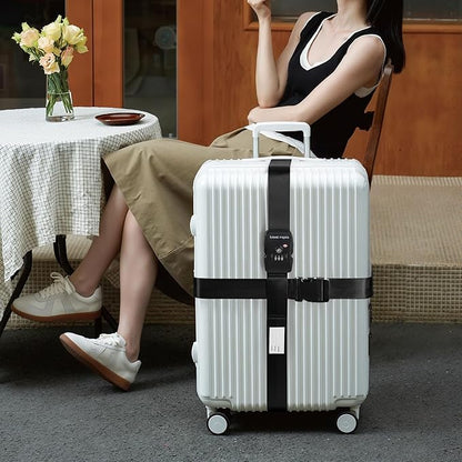 Travel Inspira TSA Lock Luggage Straps for Suitcases | Anti-Burst Protection, High Visibility Color, Easy Identification | Adjustable Heavy-Duty Belt for 20-32 Inch Suitcases