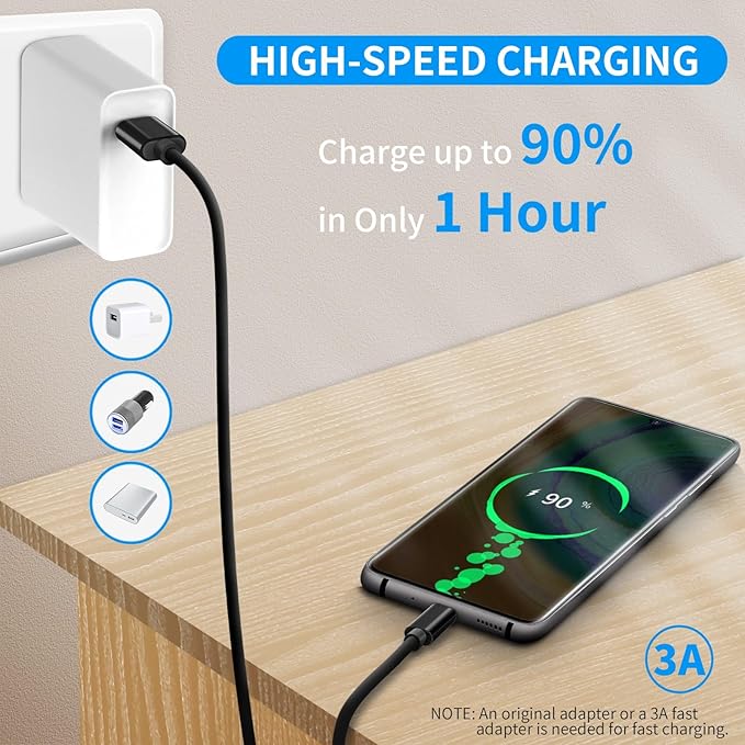 USB C Android Auto Cable 10Gbps Data Transfer [6ft 2Pack] 3A USB C Charger USB 3.2 Gen2 Type C Fast Charging Cord for iPhone 16/15 Pro Max Car Play, Samsung Galaxy S24/S23/S22/S21/S20, PS5, Pixel 8/9