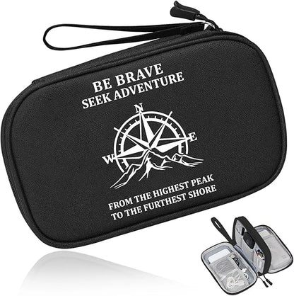 COSHAYSOO Personalized Travel Gifts for Women Men Teen Girl Boy Travelers Who Have Everything, Electronics Cord Cable Organizer Bag Traveling Vacation Cruise Airplane Gadgets Essentials, Compass