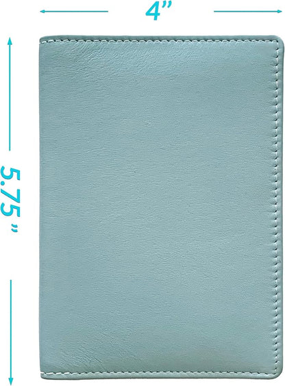 Personalized Monogrammed Chambray Leather RFID Passport Wallet and Luggage Tag