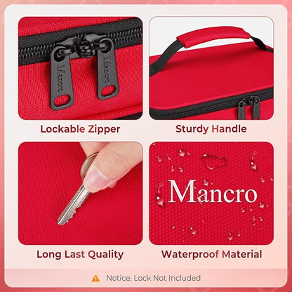 Mancro Dual Layers Medicine Organizer Bag, Pill Bottle Organizer Storage with Lockable Zipper, Medication Travel Bag for Pills, Vitamins, Medical Supplies for Home Storage, Travel