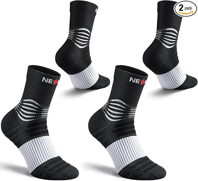 NEENCA Medical Compression Socks—2 Pairs, Ankle Socks for Injury Recovery, Pain Relief, Swelling, Sport Protection