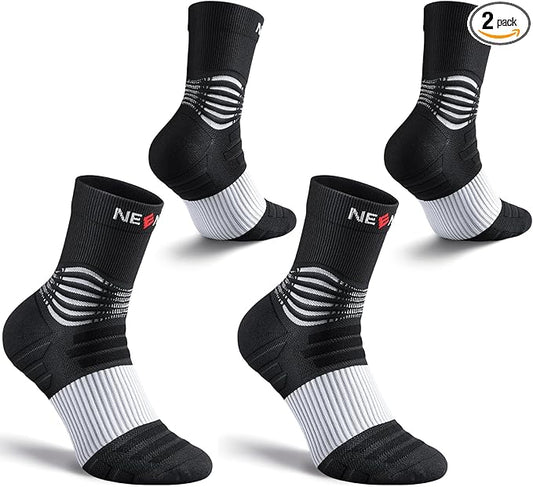 NEENCA Medical Compression Socks—2 Pairs, Ankle Socks for Injury Recovery, Pain Relief, Swelling, Sport Protection