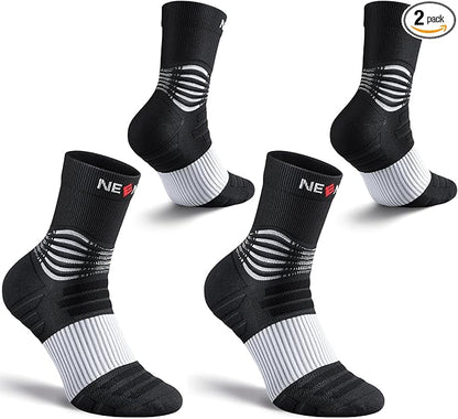 NEENCA Medical Compression Socks—2 Pairs, Ankle Socks for Injury Recovery, Pain Relief, Swelling, Sport Protection