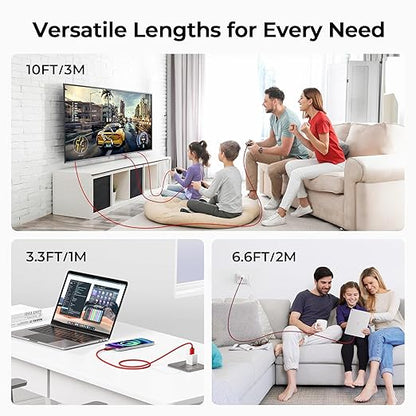 Basesailor USB Type C Charger Cable 10FT 2Pack,Nylon Charging Power Cord for iPhone 17 16 15 Pro Max,Samsung Galaxy S25 S24,Moto Z3 Z4 G7 G8 G9 Play Power G Pro Fast Stylus,Motorola Razr Edge One 5G