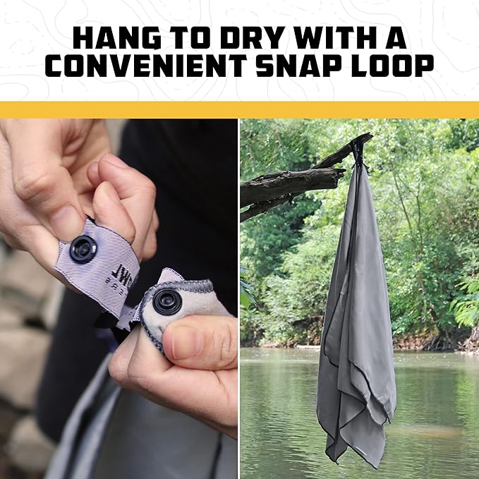 Wise Owl Outfitters Microfiber Camping Towel - Quick Dry Towel for Travel, Backpacking, Hiking, Beach, Gym & Yoga - Compact, Fast Drying & Lightweight