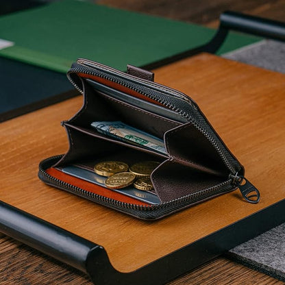 Vaultskin Mayfair Premier Leather Zip Wallet - Ultimate RFID Safety, Streamlined for Style & Functionality for Men and Women
