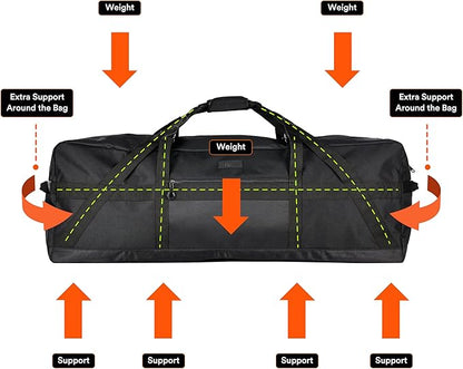 Fitdom 123L 42" Heavy Duty Extra Large Duffle with Upgrade Zipper, Durable & Water Resistant. Perfect as Camping Bag Travel Storage Tent Storage Sports Equipment Bag For Coaches & More
