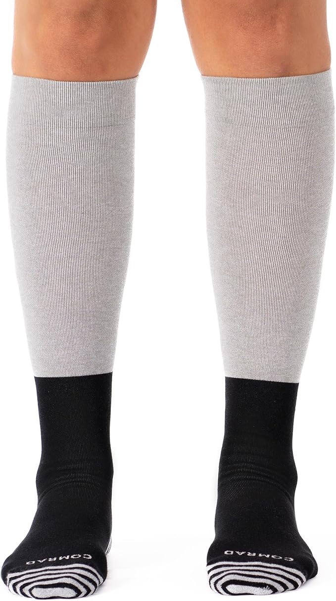 Comrad CloudCotton Knee High Socks - 15-20mmHg Graduated Compression Socks - Combed Cotton Support Socks