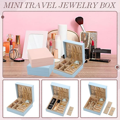 Bridesmaid Proposal Gifts Travel Jewelry Case Jewelry Travel Organizer Small Bachelorette party Jewelry Box Bridesmaid Gift Boxes Mini Storage Organizer Storage Box (8, White&Black small)