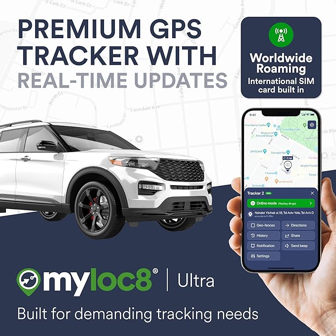 Ultra GPS Tracker for Vehicles – Rugged Waterproof GPS Locator for Cars, Trucks, Hidden Tracking Device, 4G LTE, Real-Time Updates, Long Battery Life (4-Mо Subscription Included)