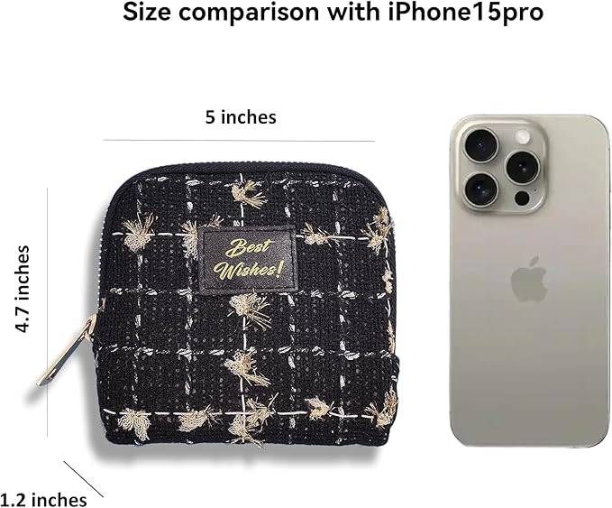 Small Travel Jewelry Case, Soft Tweed Organizer Pouch for Bangle, Bracelets, large Earrings, Beaded necklace, Anti-Scratch & Portable Jewelry Bag Holder for Travel & Everyday Use (Black Sparkle)