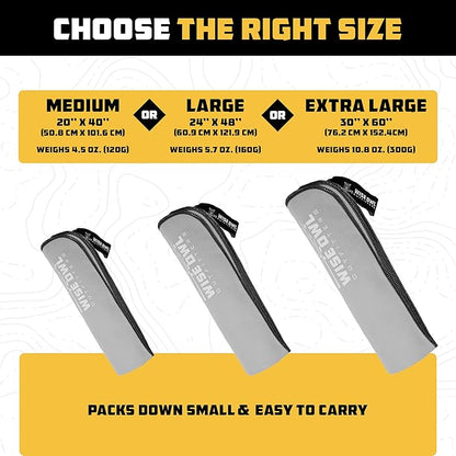 Wise Owl Outfitters Microfiber Camping Towel - Quick Dry Towel for Travel, Backpacking, Hiking, Beach, Gym & Yoga - Compact, Fast Drying & Lightweight