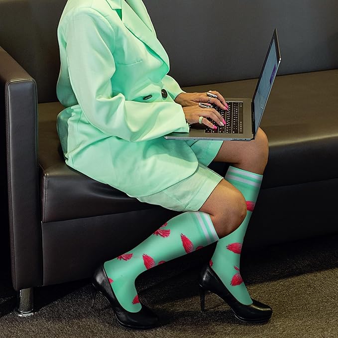 fenglaoda Compression Socks Women Men 6 Pairs, Knee High Best Support Circulation Socks for Running, Travel, Flight, Nurse