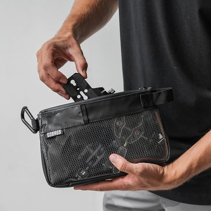 GOBAGS Production Zipper Bags - Electronics & Camera Accessories Bag - Cable organizer, Gear Accessory Pouch, Travel Camera Essentials (Small, Black)