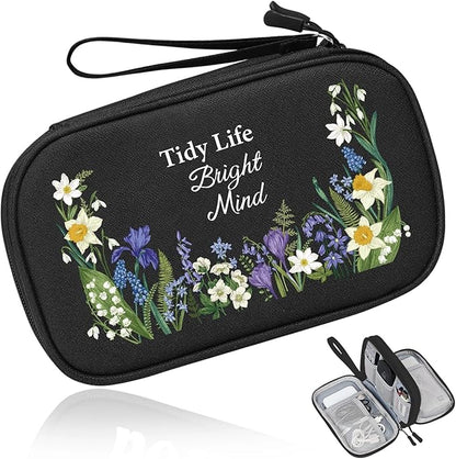 COSHAYSOO Travel Gifts for Women Electronics Tech Accessories Unique Practical Birthday Gift Ideas, Cord Cable Organizer Bag Case Pouch Traveling Vacation Cruise Airplane Gadgets Essentials, Floral