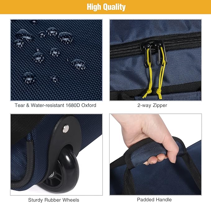 REDCAMP 85L/120L/140L Foldable Duffle Bag with Wheels, Large Travel Duffel Bag