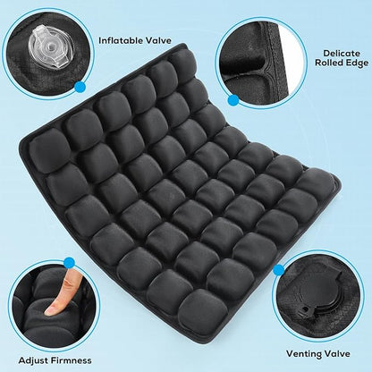 REDOFF®Inflatable Travel Seat Cushion，Portable seat Cushion, Suitable for Airplane Seats, Long-Distance Travel Seats, Office wheelchairs - Compact, Lightweight and Ergonomic Support.