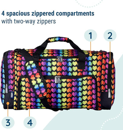 Wildkin Kids Weekender Duffel Bag – Carry-On Size for School, Travel, & Sleepovers
