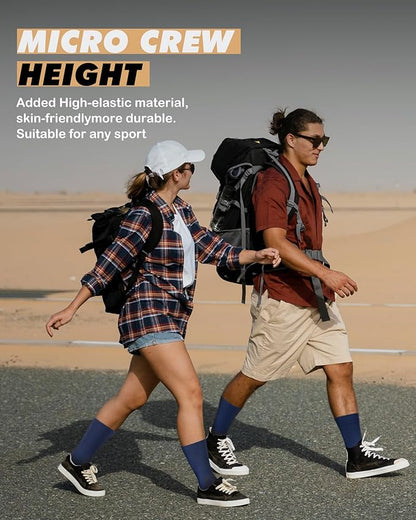 PAPLUS 3 Pairs Running Compression Socks for Men & Women, Atheltic Crew Socks with Cushion, Arch Support for Hiking, Cycling