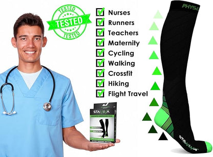 Physix Gear Compression Socks 20-30 mmHg - Men & Women - Running, Nurses, Shin Splints, Flight, Travel