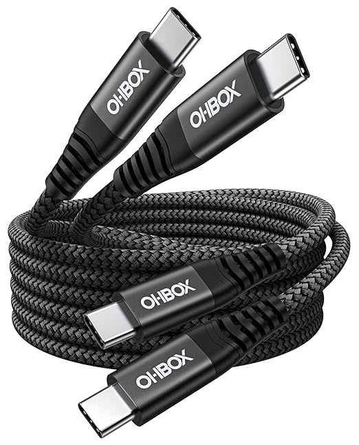 USB C to C Cable 60W [2Pack 6FT], USB Type C Fast Charging Cable for Car Durable Braided iPhone USB C Charger Cable USBC to USBC Cord for iPhone 17/16/15/Pro Max, Samsung Galaxy S23 and More-Black