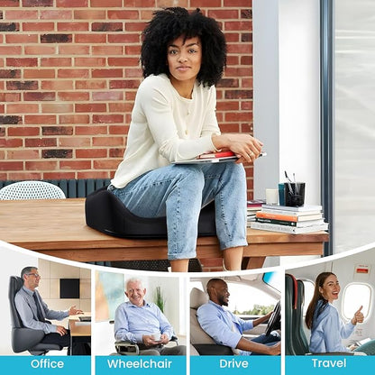 Benazcap Memory Foam Seat Cushion for Office Chair, Ergonomic Chair Cushions for Tailbone Pain Relief, Sciatica & Back Support, Office Chair Cushion & Car Seat Cushion