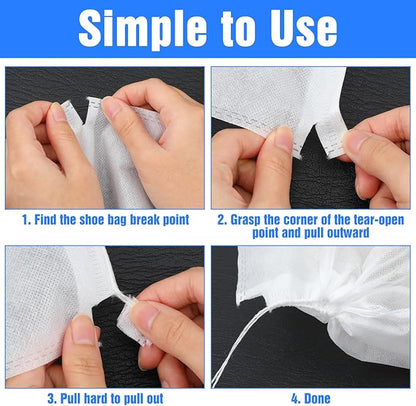 200pcs Dust Proof Shoes Bag Travel Shoe Bags, Non Woven Fabric Handbag Dust Bag, Drawstring Shoe Covers Shoe Bags for Storage Travel Breathable Pouch Portable Storage Organizer (11.81 x 15.75 Inch)