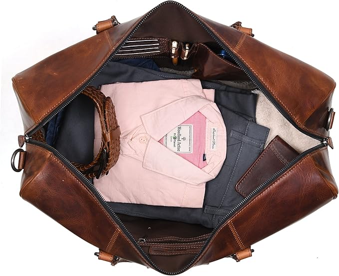 Leather Duffel Bag for Men & Women Travel, Weekend, Overnight, Gym Bag