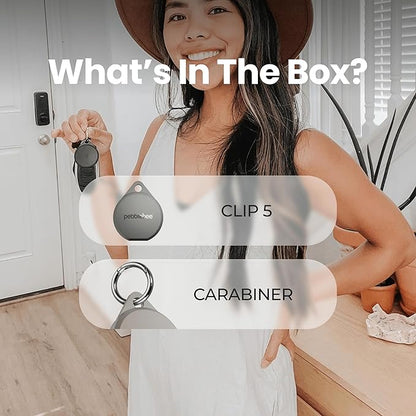 Pebblebee Clip 5 | Rechargeable Bluetooth Tracker Tag for Keys & Bags | Alternative to Air Tag & Android Trackers | 130 dB Siren, Bright LED Strobe, 12-Month Battery, Alert Safety Mode & Phone Finder