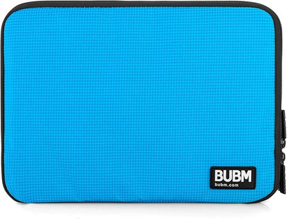 BUBM Double Layer Electronics Organizer/Travel Gadget Bag for Cables, Memory Cards, Flash Hard Drive and More, Fit for iPad or Tablet(up to 9.7")-Large, Blue