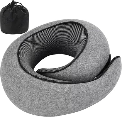 Ergonomic Memory Foam Travel Neck Pillow for Airplane - Ultimate Accessories & Road Trip Essentials for Neck Pain Relief - Perfect Travel Gifts for Men Women & Toddler Pillow
