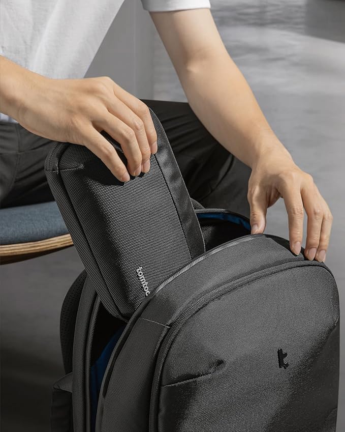 tomtoc Travel Cable Organizer Pouch, Electronics Accessories Organizer Portable Waterproof Double Accessories Carry Case for Cord, Charger, Cables, USB Drive, Black