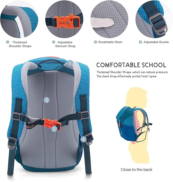 MOUNTAINTOP Kids Backpack 12L Toddler Hiking Backpack,Kindergarten Preschool Daypack for Boys Girls