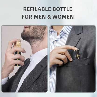 BF01WHS Leather Perfume Bottle 10ml – Bottom-Fill Refillable Dispenser, Leak-Proof & Portable for Men & Women, Ideal for Travel, Gifting & Daily Use (WHS)